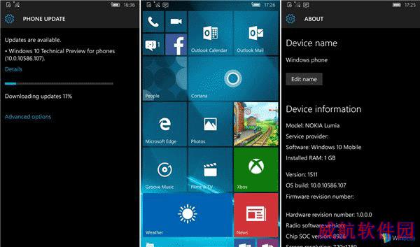 将推送？Win 10 Mobile预览版10586.107升级截图曝光