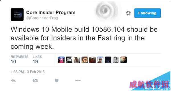Win10 Mobile预览版10586.104或是下一个累积更新
