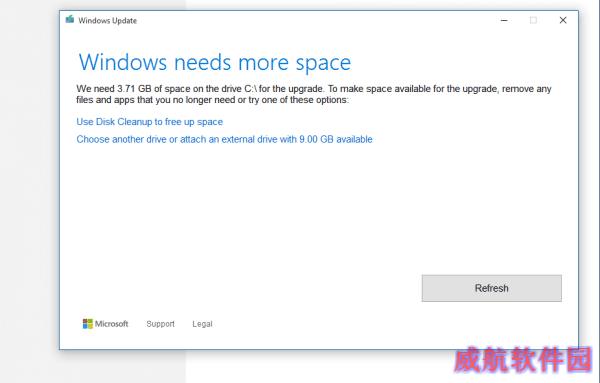 win10系统update升级C盘低容量怎么办