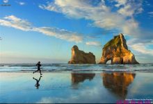 Win10 Build 10154全新壁纸:海滩上奔跑的美女-字节律动