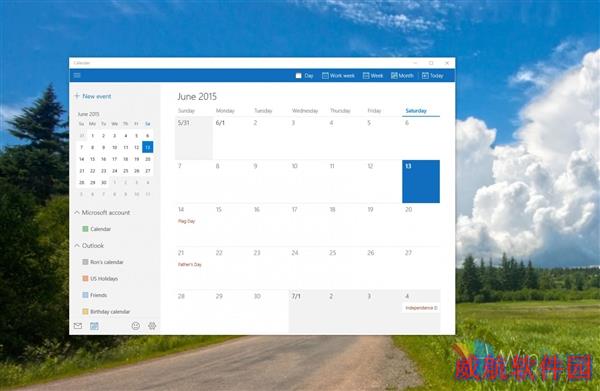 Win10新版邮件和日历应用图赏：漂亮使用