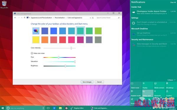 Windows 10再曝新图：这么多主题颜色