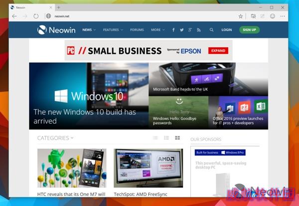 Win10新预览版发布！斯巴达浏览器登场