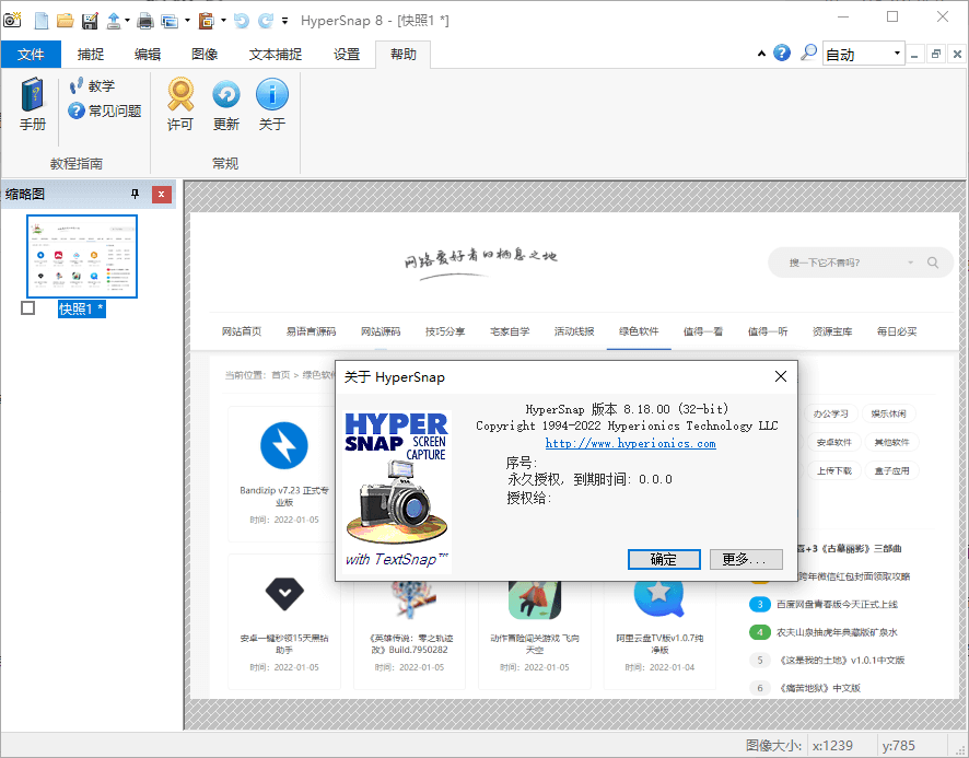 屏幕截图软件HyperSnap v8.18优化版